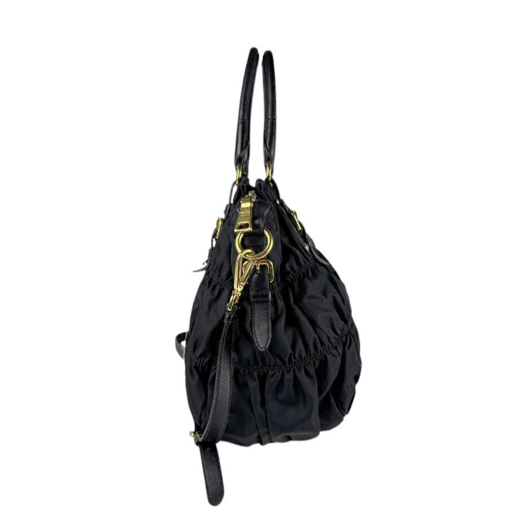 Prada Gaufre Shoulder Tessuto Tote Bag Black - Picture 1 of 4